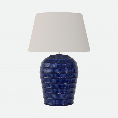Lotus Blue Ceramic Table Lamp 73 cm