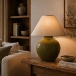 Magnolia Green Ceramic Table Lamp 52 cm