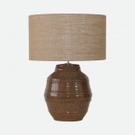 Barrel Brown Ceramic Table Lamp 61 cm