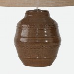 Barrel Brown Ceramic Table Lamp 61 cm