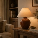 Magnolia Brown Ceramic Table Lamp 52 cm