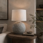 Nevoa Grey Ceramic Table Lamp 55 cm