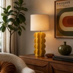 Cactus Yellow Ceramic Table Lamp 54 cm
