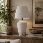 Biscuit Cream Ceramic Table Lamp 69 cm