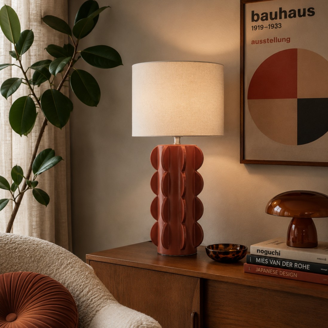 Cactus Terracotta Ceramic Table Lamp 54 cm