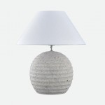 Biscuit Spherical Cream Ceramic Table Lamp 52 cm