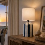 Ocean Blue Ceramic Table Lamp 32 cm
