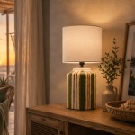 Ocean Green Ceramic Table Lamp 32 cm