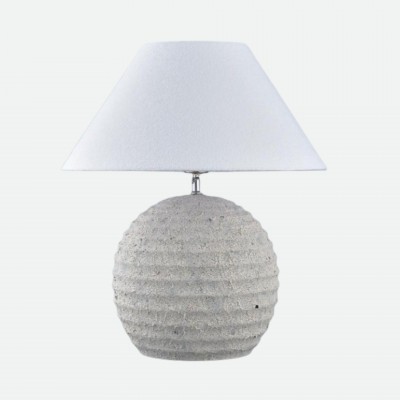Biscuit Spherical Cream Ceramic Table Lamp 52 cm