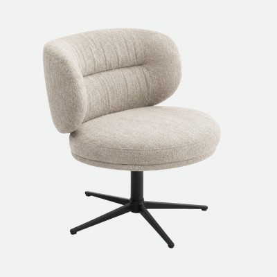 Ranum Chair in Beige Fabric with Black Metal Base Ranum Chair in Beige Fabric with Black Metal Base