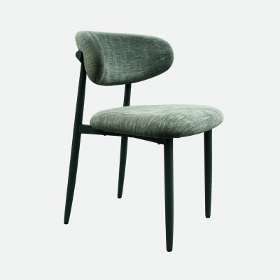Arden Dining Chair in Green Fabric with Green Metal Legs Arden Dining Chair in Green Fabric with Green Metal Legs