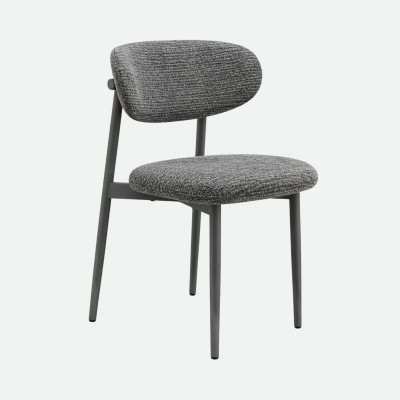 Arden Dining Chair in Dark Grey Fabric with Grey Metal Legs Arden Dining Chair in Dark Grey Fabric with Grey Metal Legs