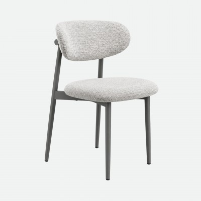 Arden Dining Chair in Light Grey Fabric with Grey Metal Legs Arden Dining Chair in Light Grey Fabric with Grey Metal Legs
