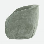 Swivel armchair Baltea in green chenille