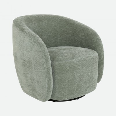 Swivel armchair Baltea in green chenille Swivel armchair Baltea in green chenille