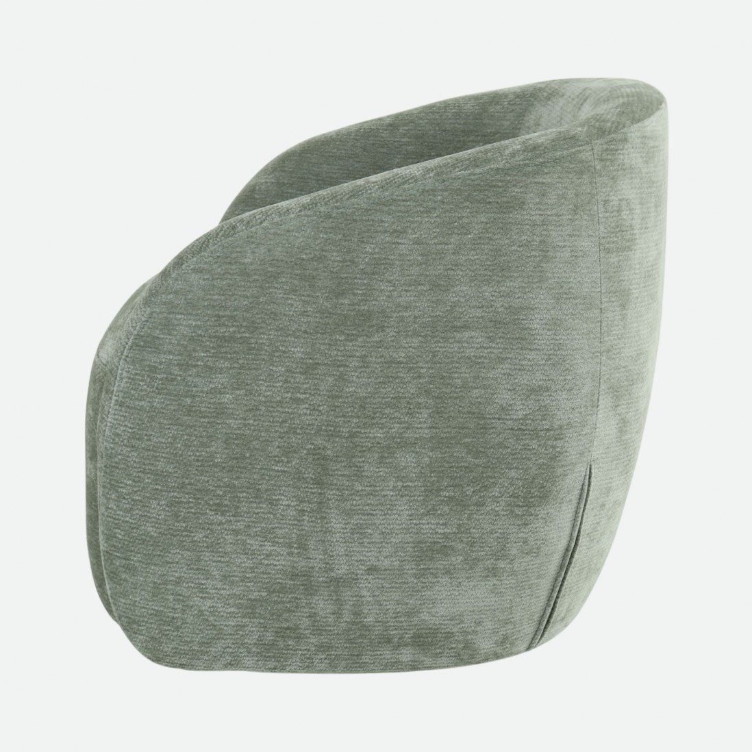 Swivel armchair Baltea in green chenille