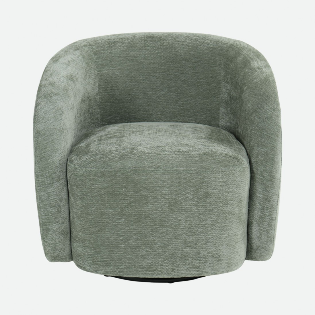 Swivel armchair Baltea in green chenille