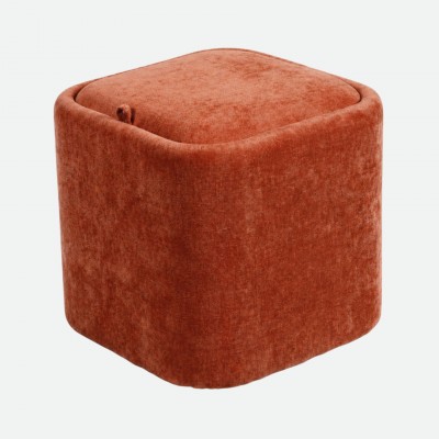 Pouf com arrumação Alme em chenille Laranja Pouf com arrumação Alme em chenille Laranja