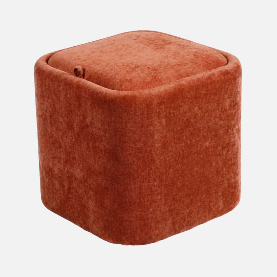 Pouf com arruma��o Alme em chenille Laranja