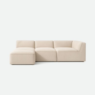 Teddy 3-Seater Sofa with Chaise Longue Cream 249 cm Teddy 3-Seater Sofa with Chaise Longue Cream 249 cm