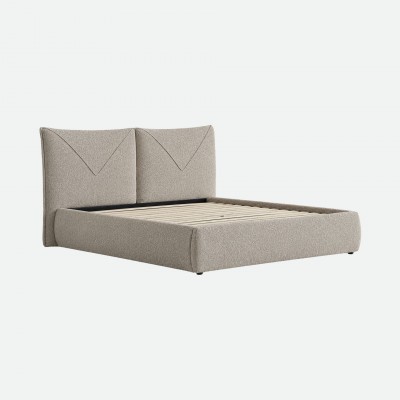 Cama de Matrimonio Rupert con Somier de 160x200 cm Taupe Cama de Matrimonio Rupert con Somier de 160x200 cm Taupe