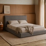 Cama de Matrimonio Holmes con Somier 160x200cm Gris