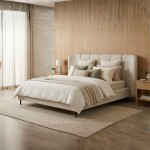Cama de Matrimonio Albany con Somier 160x200cm  Beige