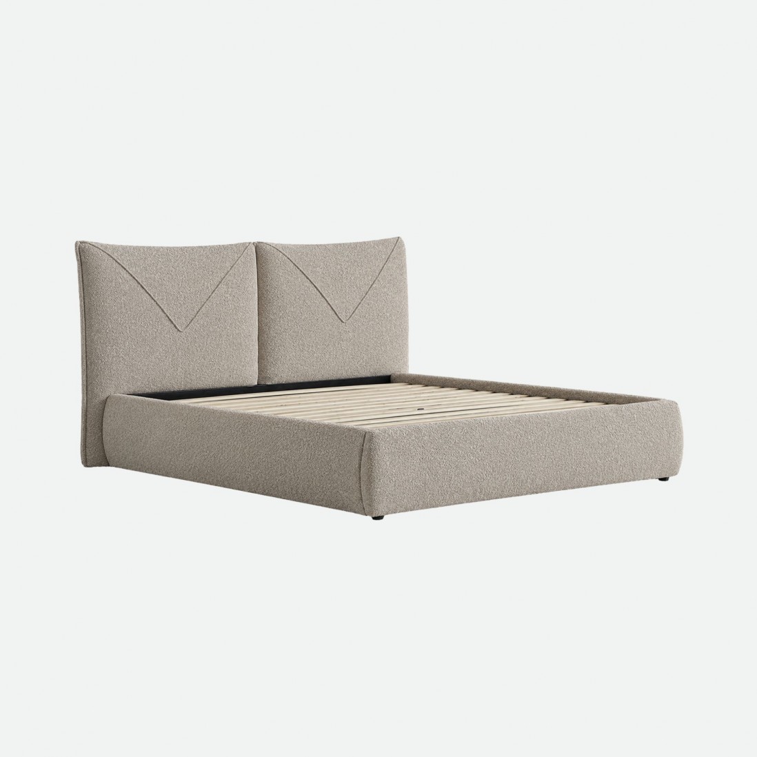 Cama de Matrimonio Rupert con Somier de 160x200 cm  Taupe