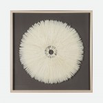 Feathers Decorative Wall Art with White Feathers 90x90cm
