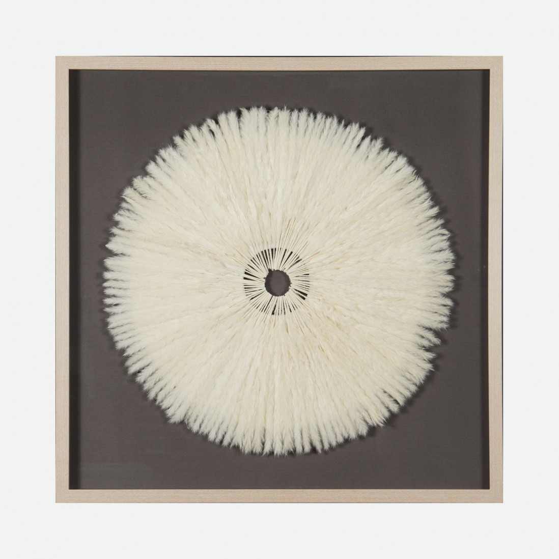 Feathers Decorative Wall Art with White Feathers 90x90cm