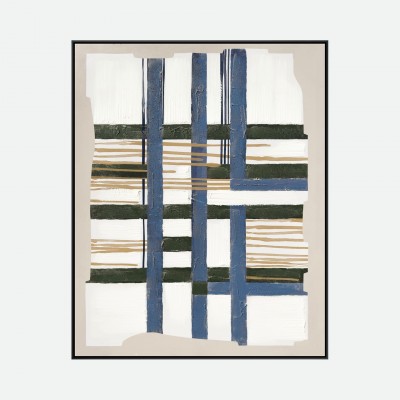 Quadro Decorativo Blue Chess Pintado à Mão 80x100cm Quadro Decorativo Blue Chess Pintado à Mão 80x100cm