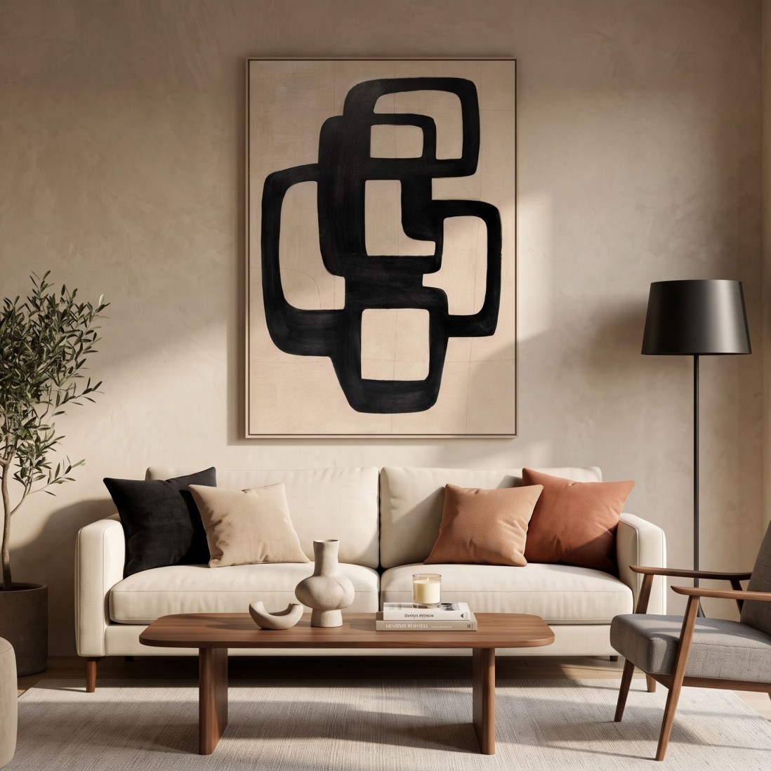 Quadro Decorativo Geo 19718 Pintado � M�o 100x140cm