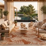 In & Out Area Rug Palm 192 Orange