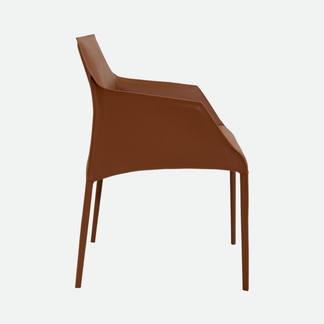 Bryne Leather-Effect Microfibre Orange Chair with Iron Frame