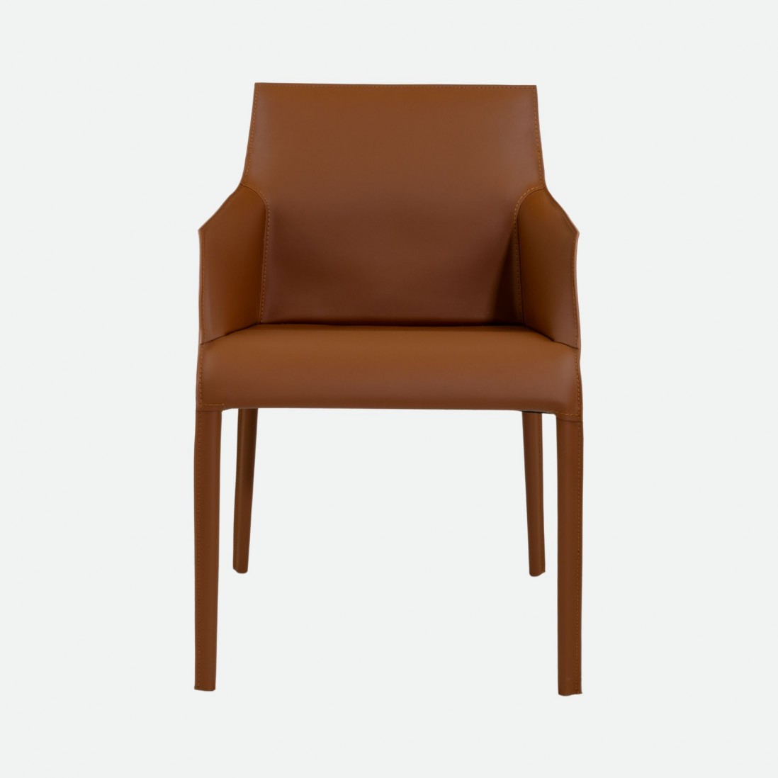 Bryne Leather-Effect Microfibre Orange Chair with Iron Frame