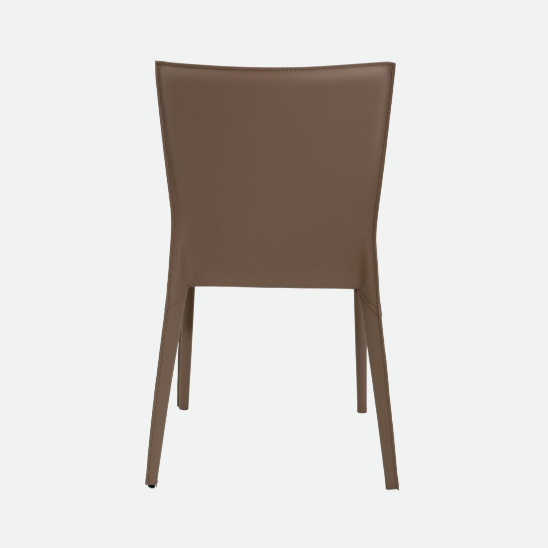 Mandal Leather-Effect Microfibre Taupe Chair with Iron Frame