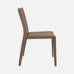 Mandal Leather-Effect Microfibre Taupe Chair with Iron Frame