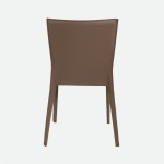 Mandal Leather-Effect Microfibre Taupe Chair with Iron Frame