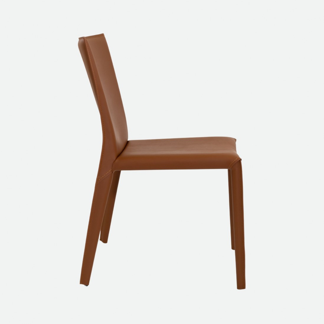 Mandal Orange Leather-Effect Microfibre Chair with Iron Frame