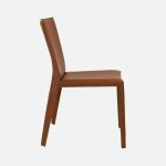 Mandal Orange Leather-Effect Microfibre Chair with Iron Frame