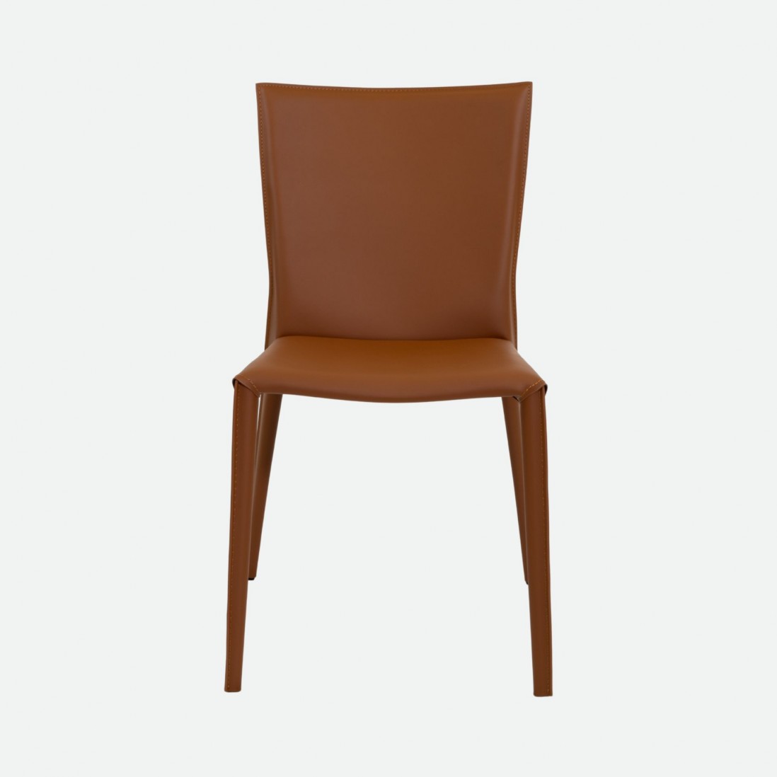 Mandal Orange Leather-Effect Microfibre Chair with Iron Frame
