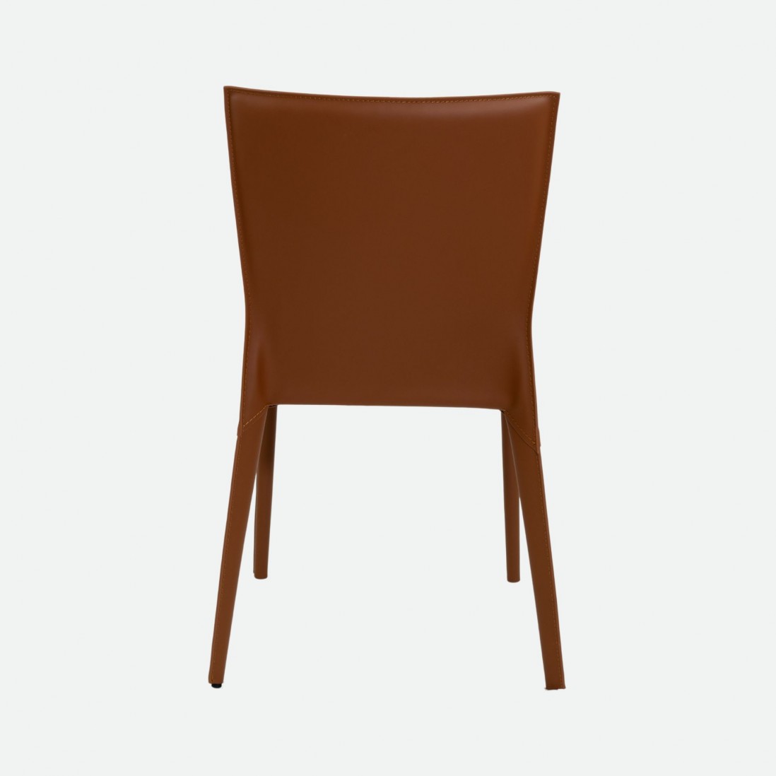 Mandal Orange Leather-Effect Microfibre Chair with Iron Frame
