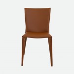 Mandal Orange Leather-Effect Microfibre Chair with Iron Frame