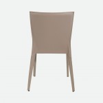 Mandal Leather-Effect Microfibre Beige Chair with Iron Frame