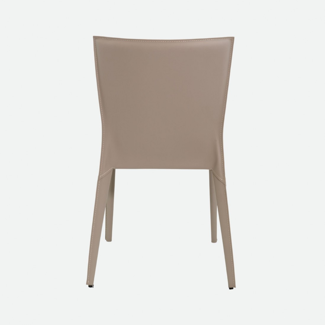 Mandal Leather-Effect Microfibre Beige Chair with Iron Frame