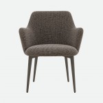 Kiel Taupe Fabric Chair with Copper Metal Legs