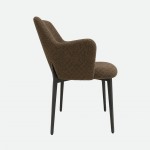 Kiel Brown Fabric Chair with Copper Metal Legs