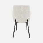 Kiel White Fabric Chair with Copper Metal Legs