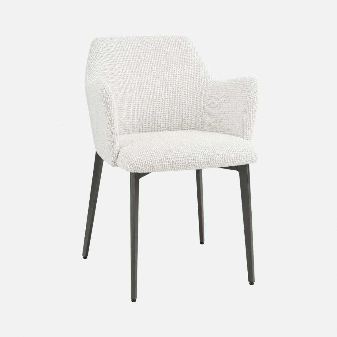 Kiel White Fabric Chair with Copper Metal Legs