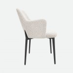 Kiel White Fabric Chair with Copper Metal Legs
